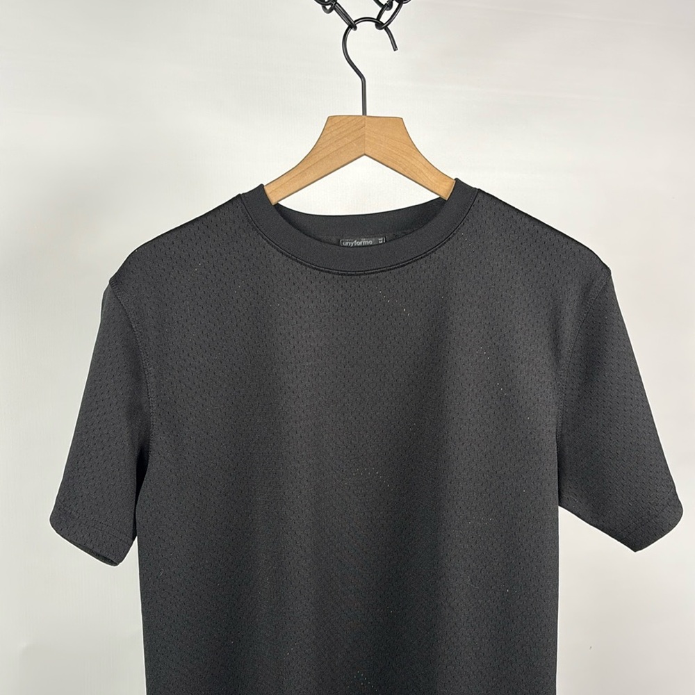 Unyforme Heavyweight Mesh Crewneck T-Shirt - Black - Breathable - Medium